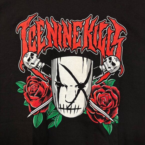 Ice Nine Kills Mask & Roses Grim Silence Mask Graphic Design T-Shirt XXXL - Picture 2 of 4